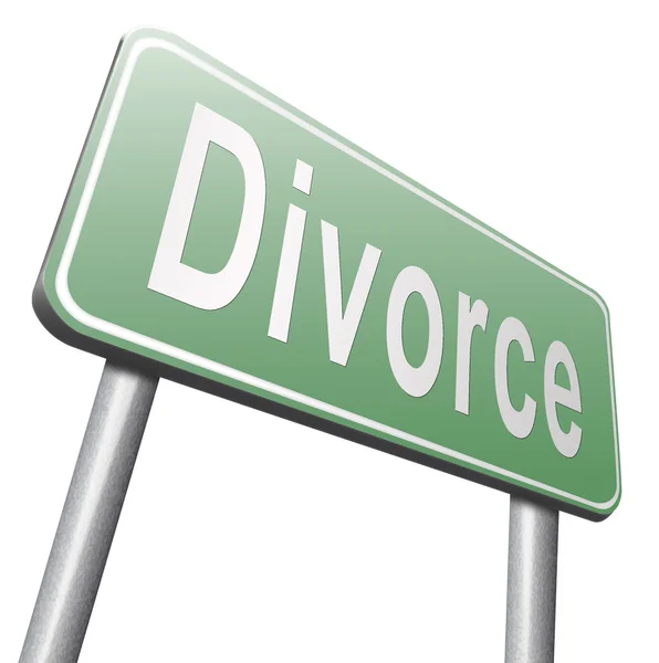 Divorce road sign, billboard — Stock Photo, Image