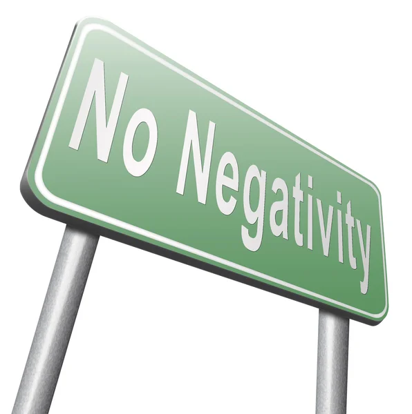 No negativity road sign, billboard — Stock Photo, Image