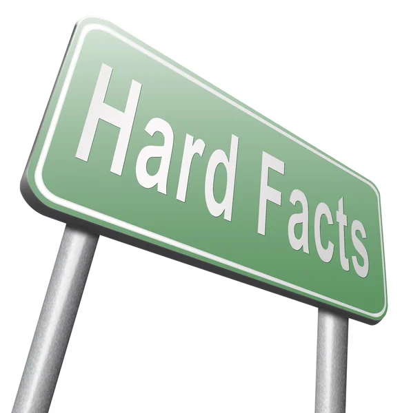 Hard facts road sign — Stockfoto