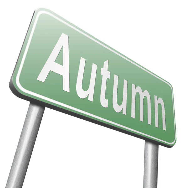 Autumn road sign, billboard — Stock Photo, Image