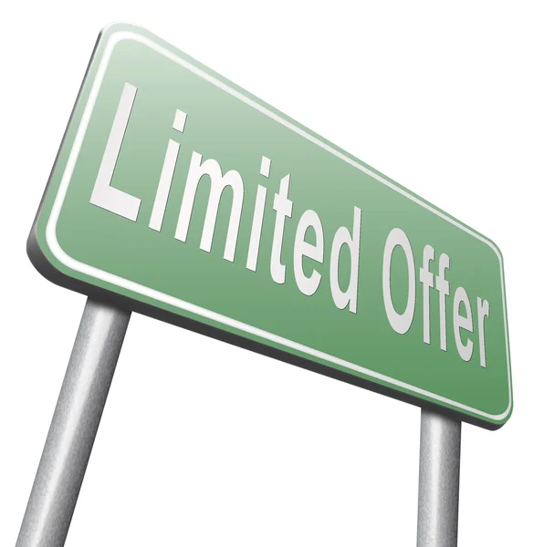 Limited offer road sign, billboard — Stockfoto