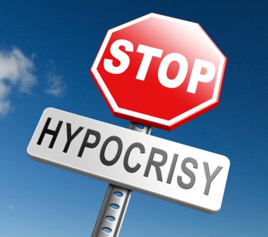 stop hypocrisy sign clipart