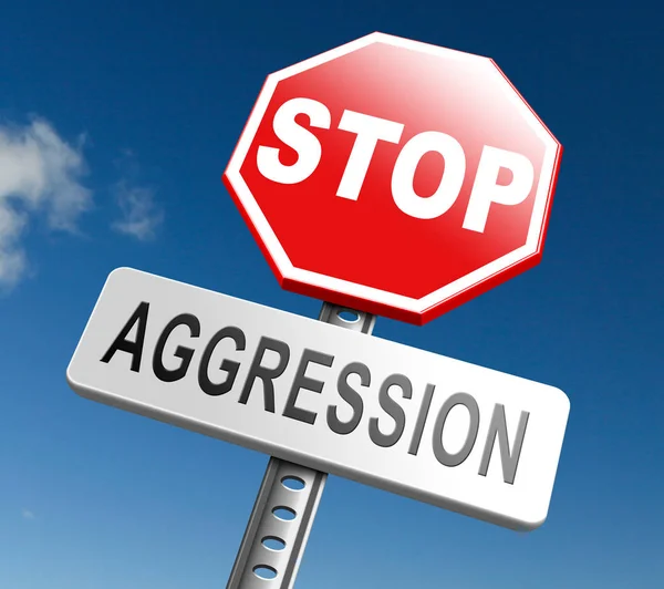 Stoppschild für Aggression — Stockfoto