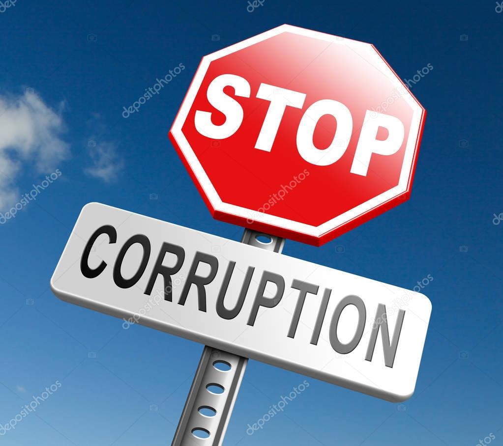 stop corruption sign