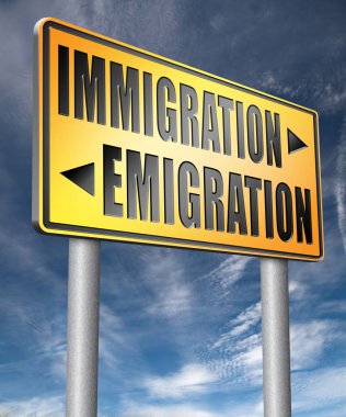 immigration or emigration political  clipart