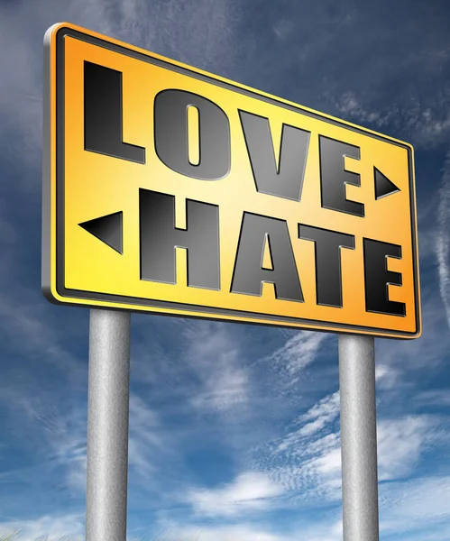 사랑이 증오 감정을로 표지판을 — 스톡 사진