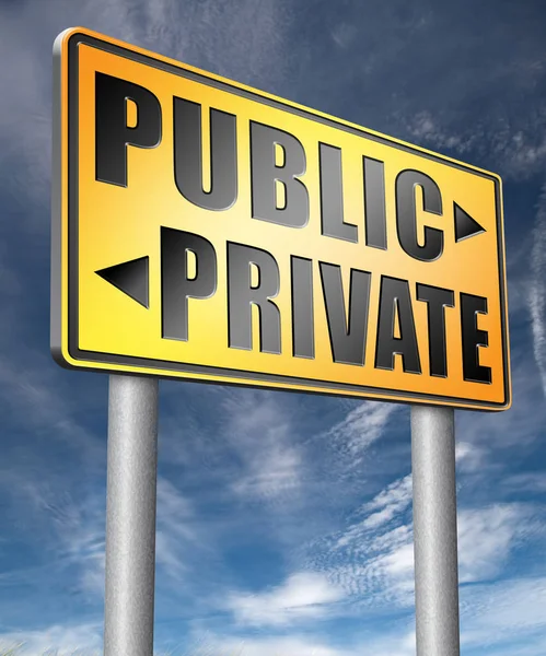 Drogi publiczne lub prywatne znak ilustracja 3d — Zdjęcie stockowe