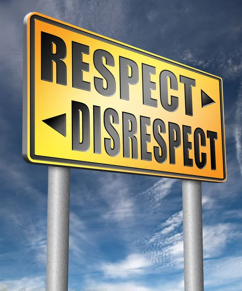 Respect disrespect road sign 3D illustration — Stock Photo, Image