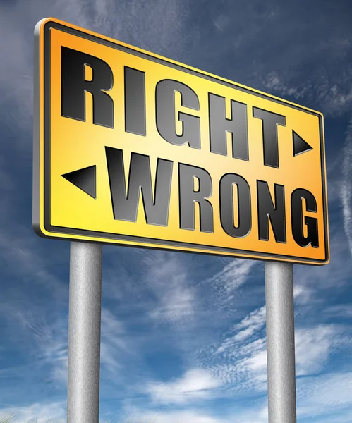 right wrong road sign 3D illustration