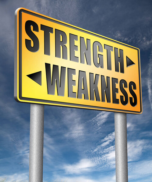 strength or weakness 3D illustration