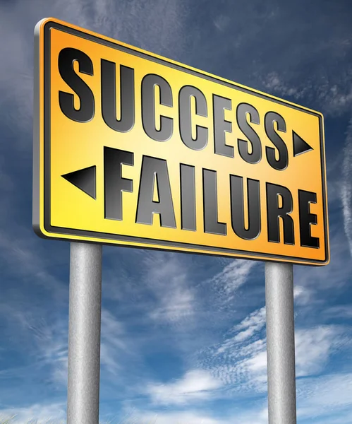 Επιτυχία ή αποτυχία πινακίδα — Φωτογραφία Αρχείου