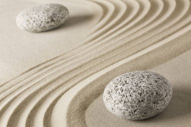 Yin and yang stones and sand pattern clipart