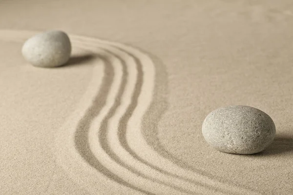 Zen Stein- und Sandgarten — Stockfoto