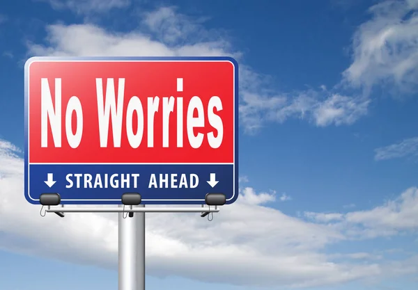 Worries Road Sign Cloudy Sky Background — Stock Photo, Image