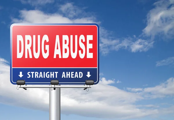 Drug Abuse Road Sign Cloudy Sky Background — Stock Photo, Image