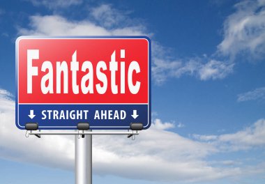 Fantastik yol işaret bulutlu gökyüzü arka plan