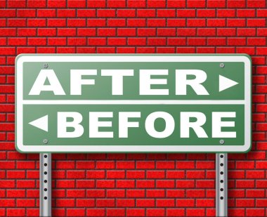 Önce mi yol imzaladıktan sonra tuğla duvar arka plan üzerinde