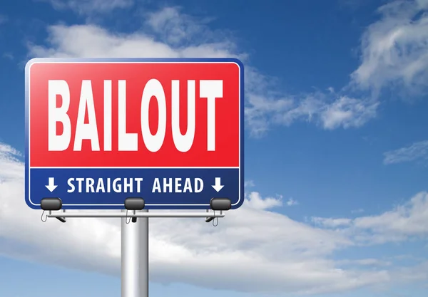 Bailout Vägskylt Mot Molnig Himmel Bakgrund — Stockfoto