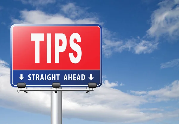 Tips Road Sign Cloudy Sky Background — Stock Photo, Image