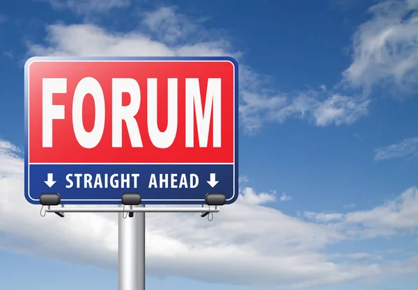 Forum Road Sign Cloudy Sky Background — Stock Photo, Image