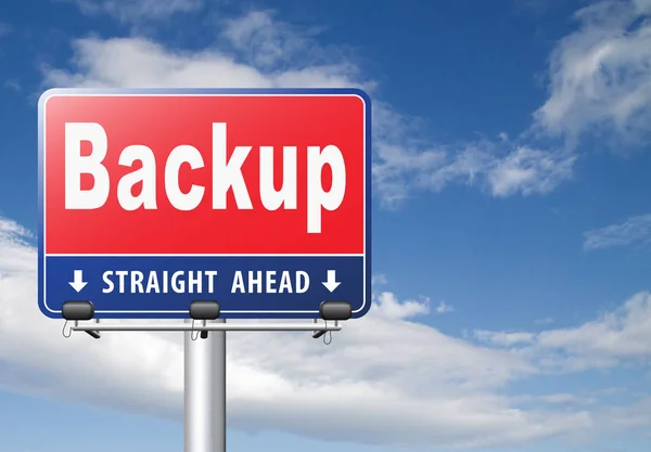 Backup Road Sign Cloudy Sky Background — Stock Photo, Image