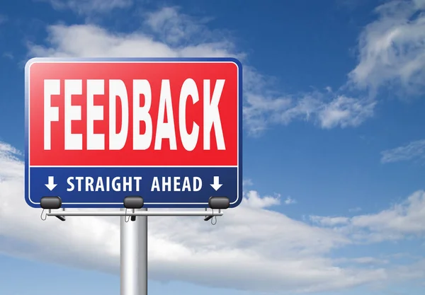 Feedback Road Sign Cloudy Sky Background — Stock Photo, Image
