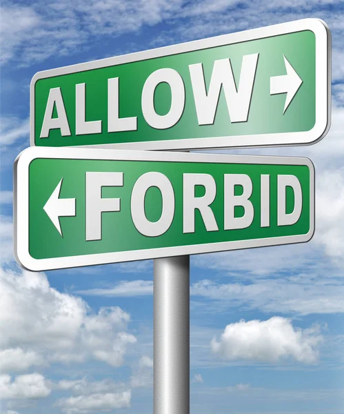Allow Forbid Sign Boards Cloudy Sky Background — Stock Photo, Image