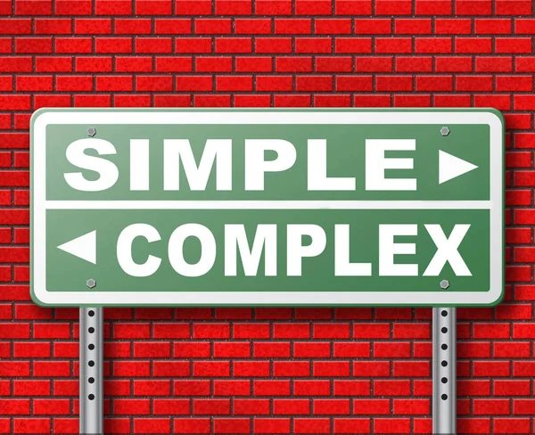Simple Complex Road Sign Brick Wall Background — Stock Photo, Image