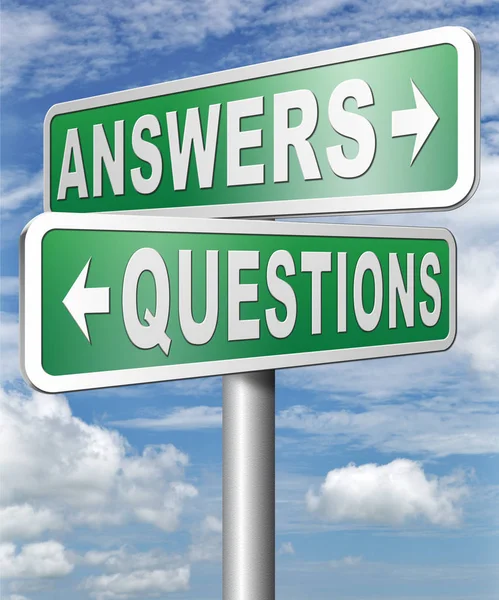 Question Answer Sign Boards Cloudy Sky Background — Stock Photo, Image