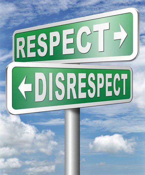 Respect Disrespect Sign Boards Cloudy Sky Background — Stock Photo, Image