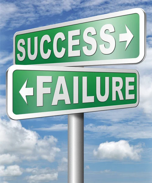 Success Failure Sign Boards Cloudy Sky Background — Stock Photo, Image