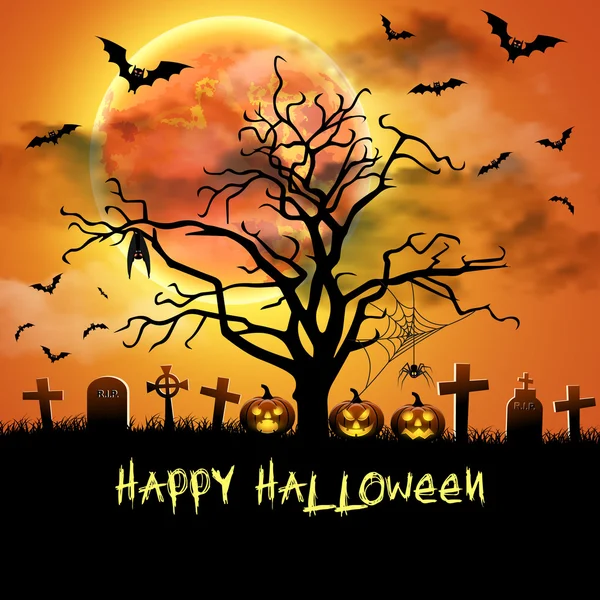 Cartão assustador para o Halloween . —  Vetores de Stock