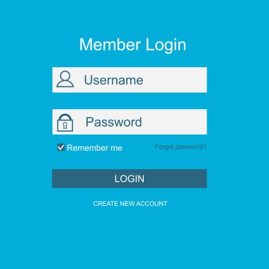 Oturum açma formu menü ile basit bir çizgi kutsal kişilerin resmi