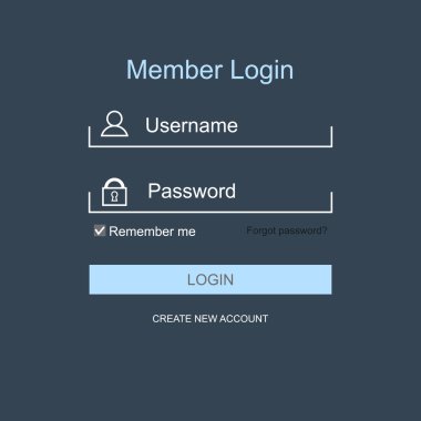 Oturum açma formu menü ile basit bir çizgi kutsal kişilerin resmi