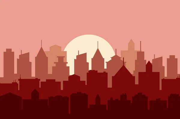 Ilustración vectorial del paisaje urbano nocturno . — Vector de stock