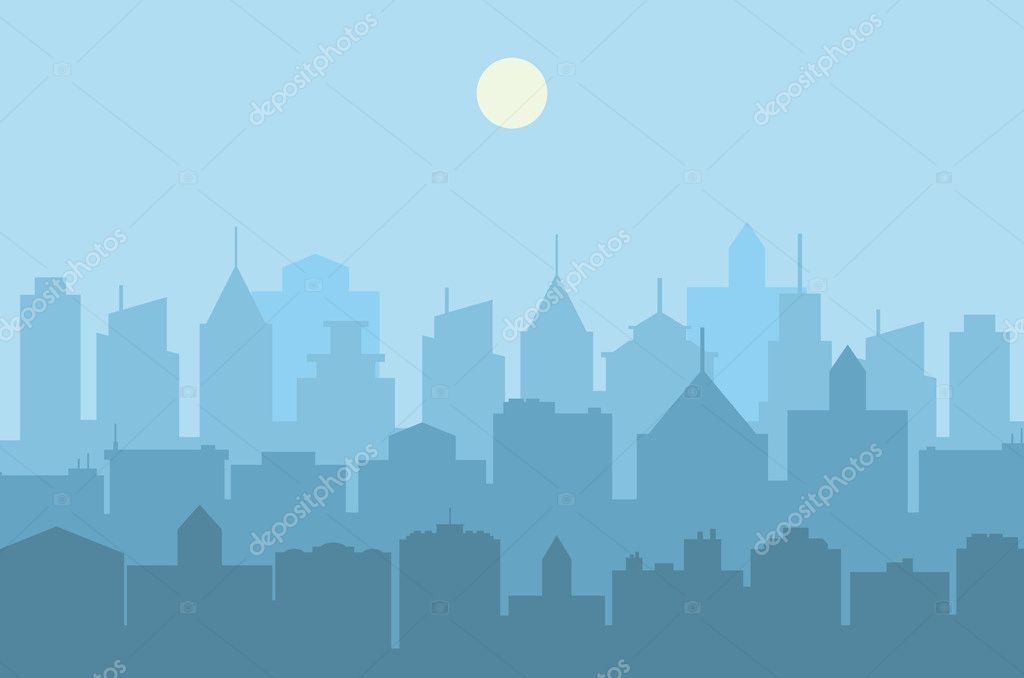 City Skyline Vector Illustration Stock Vector Image By C Drogatnev