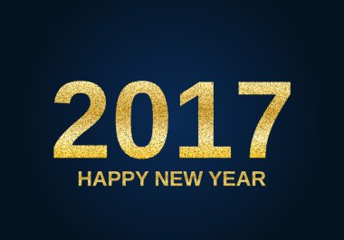 Altın glitter mutlu yeni yıl 2017