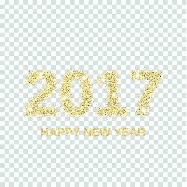 Gold glitter Happy New Year 2017 — Stock Vector