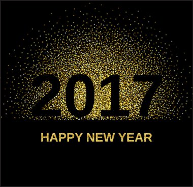 Altın glitter mutlu yeni yıl 2017