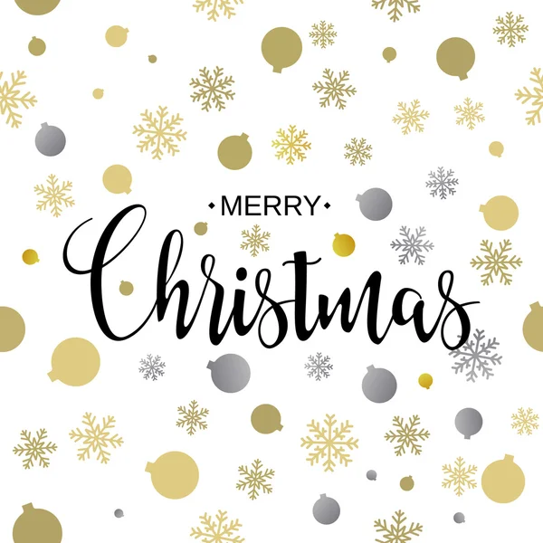Boldog karácsonyt arany csillogó felirat design — Stock Vector