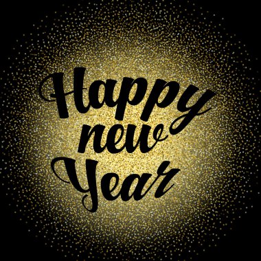 Altın glitter mutlu yeni yıl 2017