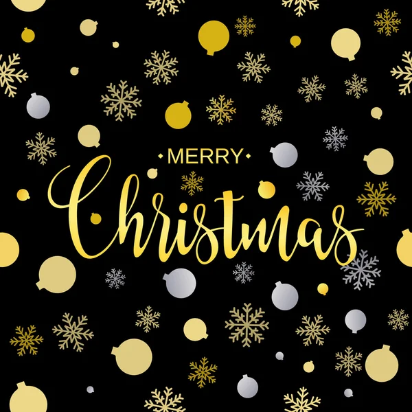 Feliz Navidad oro brillante diseño de letras — Vector de stock