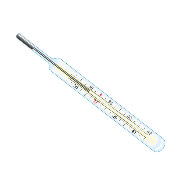 Medizinisches Thermometer auf weißem Hintergrund. — Stockvektor