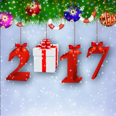 Hediye ile yeni yıl arka plan.