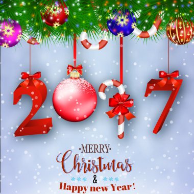 Hediye ile yeni yıl arka plan.