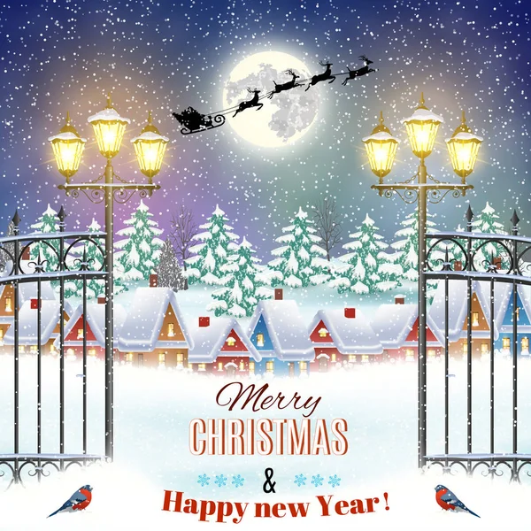 Snowy village landscape Royalty Free Stock Vectors