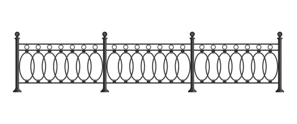 Schwarzer geschmiedeter Gitterzaun. — Stockvektor