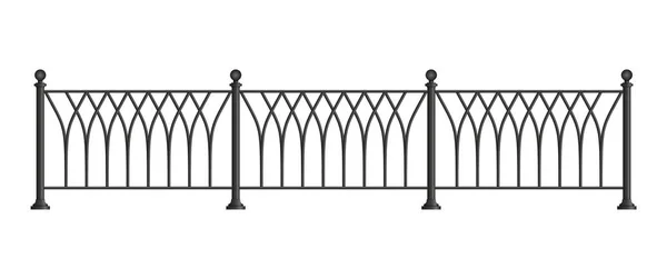 Černá kovaná mříž plot. — Stockový vektor