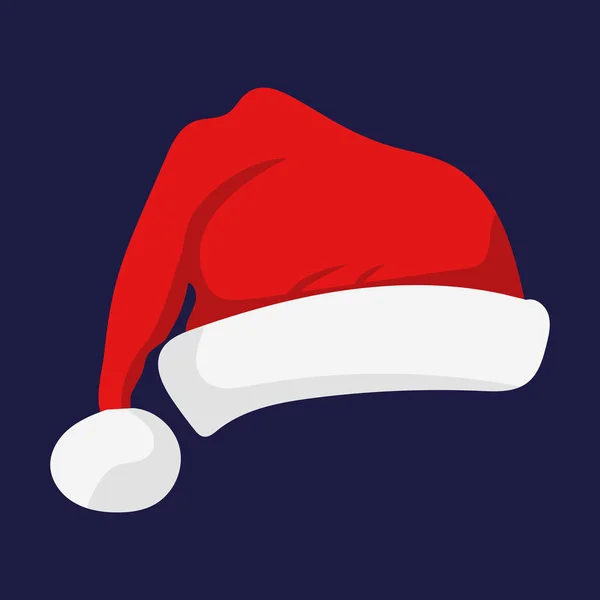 Papai Noel chapéu vermelho — Vetor de Stock