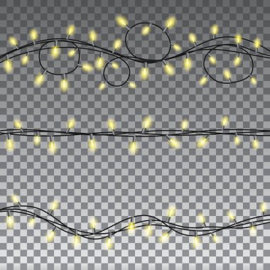 İzole tasarım öğeleri Noel ışıkları